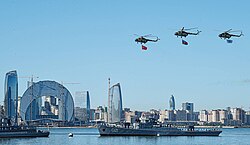 Azerbaijani Navy ships during the 2022 Teknofest Azerbaijan festival in Baku