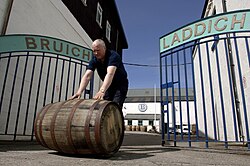 Scotch whisky production at Bruichladdich distillery