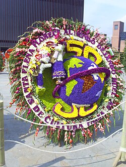 An example of a silleta at the Festival of the Flowers