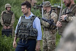 Zelenskyy visiting the frontline in the Donbas, May 2019