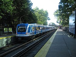 A Mitre Line electric rolling stock.