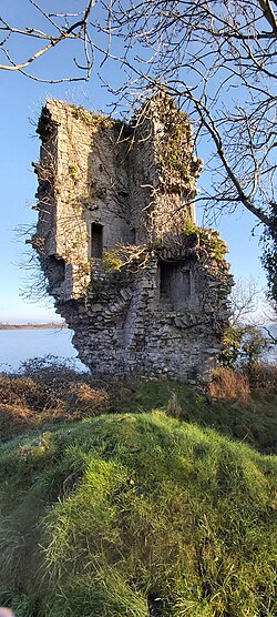 Galey Castle ruin with stairs, doorways and windows visible