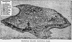 1890 map of Mackinac National Park