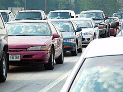 Traffic jam in Baltimore, Maryland