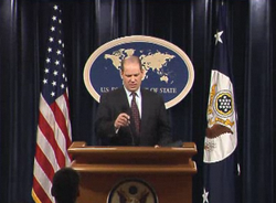 United States Assistant Secretary of State Sean McCormack discussing the unrest in Lebanon
