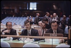 President Nureddin al-Atassi of Syria at the United Nations Headquarters in New York