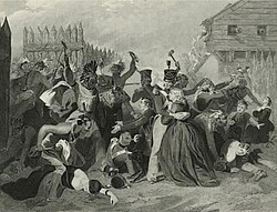 In 1813, Creek warriors attacked Fort Mims and killed 400 to 500 people. The massacre became a rallying point for Americans.