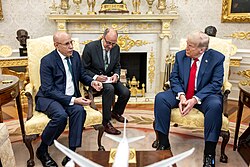 Mauritania's President Mohamed Ould Ghazouani with US President Donald Trump, 9 July 2025