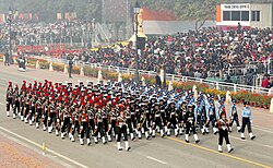 All Women contingents from the three services during Republic day parade 2024