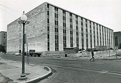 Federal Building No. 8 in the late stages of construction around 1963