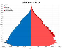 Misiones population pyramid (2022 census)