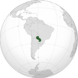 Map showing Paraguay
