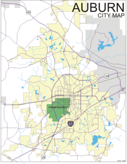 City map of Auburn.