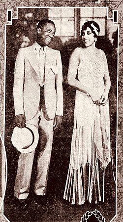 Bill "Bojangles" Robinson and Hall in the musical Brown Buddies on Broadway, 1930