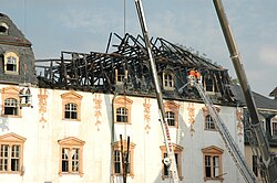 The destroyed Anna Amalia Library in 2004