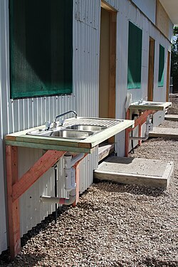 Outdoor sinks at the centre