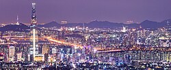 Skyline of Seoul at night