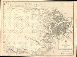 Petrograd in 1916, from an Admiralty chart