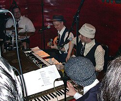 Finnish humppa band Eläkeläiset on stage