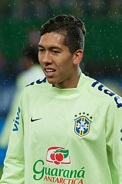Firmino with Brazil in 2014.