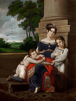 Albert (left) with his elder brother, Ernest, and mother, Louise, shortly before her exile from court