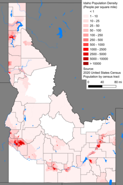 Idaho population density map