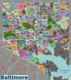 A map of Baltimore's designated neighborhoods