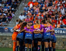 The first match in USL Super League history was hosted at American Legion Memorial Stadium in Charlotte. (Carolina Ascent FC players before the match pictured)