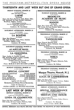 Gatti-Casazza's last week at the Met (March 22–29, 1935)