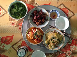 A popular tray of rice in Vietnam
