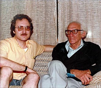 C. Leroy Ellenberger with Immanuel Velikovsky at Seaside Heights, New Jersey, in 1978.