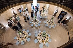 A celebratory dinner for the university's matriculating PhD students in 2017