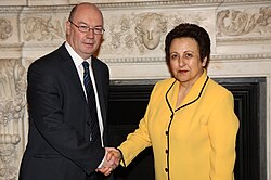 UK Foreign Office Minister Alistair Burt meeting Ebadi in London, 3 February 2011