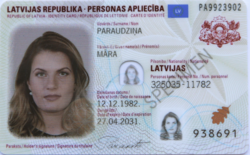 Current Latvian identity document