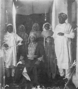 Lij Iyasu, ruler of Ethiopia until 1916 pictured in his Ottoman-style turban with governor Abdullahi Sadiq