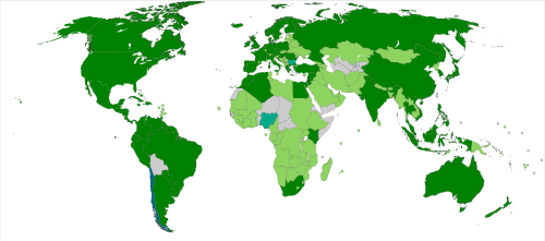 State of Chile's international relations in the world: Chile Country with diplomatic relations and Chilean embassy in the country. Country with diplomatic relations and an embassy in Chile, but no Chilean embassy. Country with diplomatic relations but without ambassadors. Country with no diplomatic relations currently.