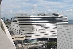 The façade of Conrad Manila