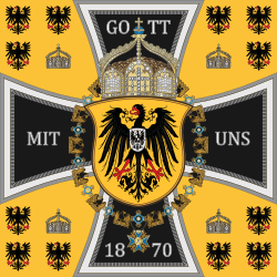 Imperial standard, reading "God with us 1870".