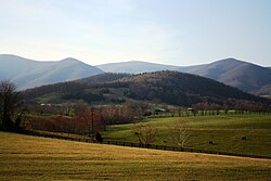 Apple Orchard Mountain peak in the Blue Ridge Mountains, which stretch from southern Pennsylvania in the north through Georgia in the south