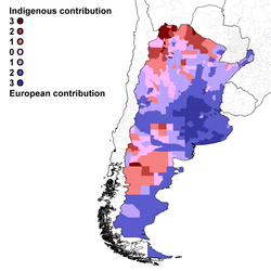 Ethnic map of Argentina and Uruguay.