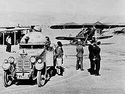 An RAF Hawker Hart and a British Indian Army Crossley armoured car, c. late 1930s