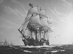 SS Savannah, the first steam-powered ship to cross the Atlantic Ocean—1819