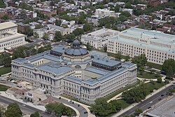 Aerial photograph of the Thomas Jefferson Building by Carol M. Highsmith