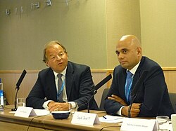 Stuart Popham (left) and Javid at the 2011 Conservative Party Conference in Manchester