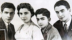 Sergio Mattarella (third from the left) and his siblings in the early 1950s; to the right is his brother Piersanti