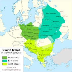 Slavic tribes in the 7th-9th century