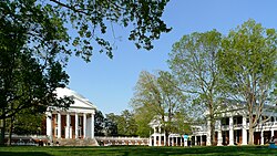 The University of Virginia in Charlottesville, which Jefferson founded in January 1819