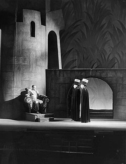 Macbeth (Jack Carter, left) with the Murderers in Macbeth (1936)
