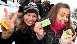 Students in Vladivostok celebrating St. Tatyana's Day, or Russian Students Day (2009)