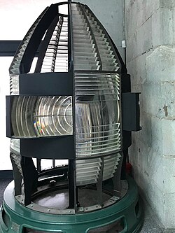 The second order optic Fresnel lens now on display in the University of Gibraltar.